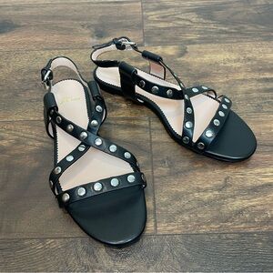 NEW J Crew Strappy buckled Cora Sandals Studded size 7.5 Leather L5462